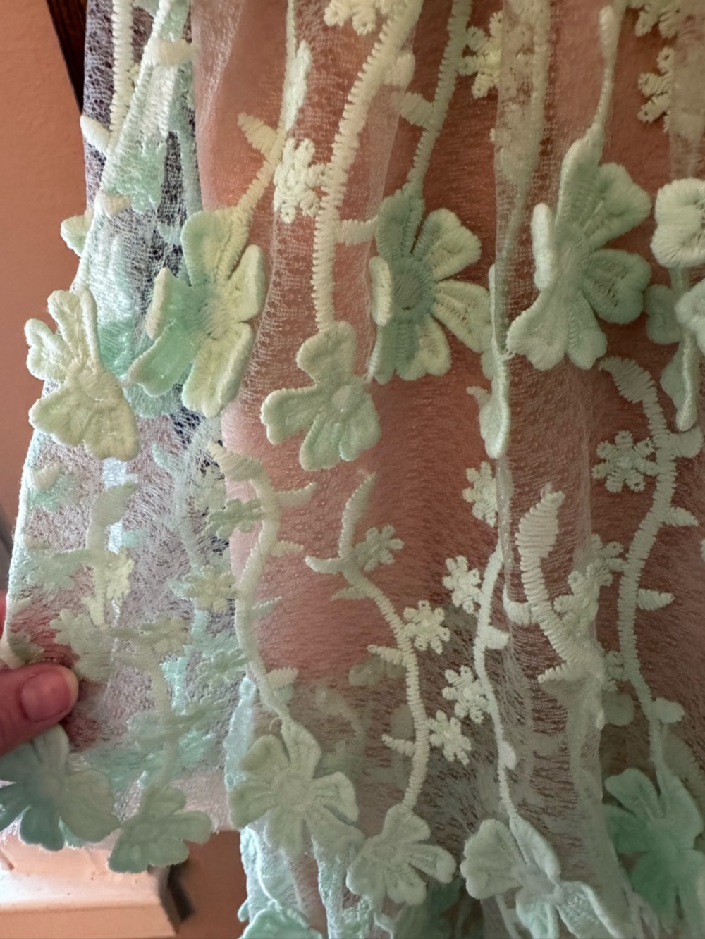 Endless Rose Mint Floral Appliqué Tiered Midi Dress - Picture 3 of 7